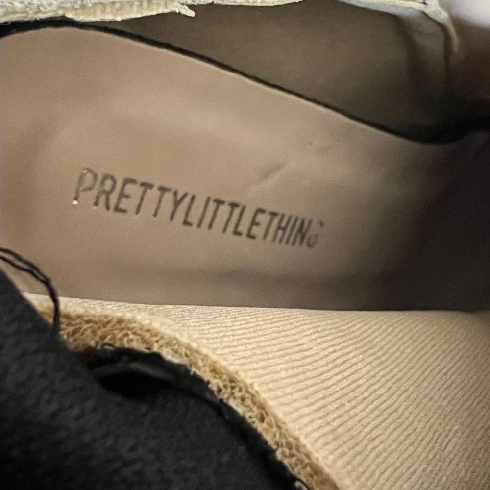 PRETTY LITTLE THING 8 Blush Pink Mobwife Faux Suede Thigh High Heel Boots